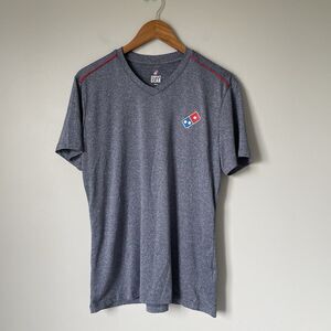Domino's Gear Employee T-Shirt Short Sleeve Performance Top Gray Unisex Medium